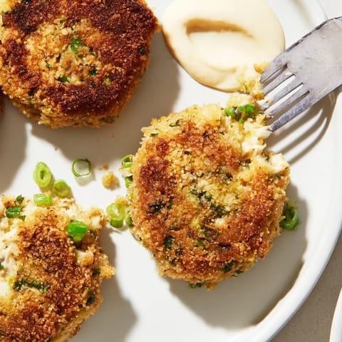 Succulent Crab Cakes pan-fried with Old Bay, paired with tangy dipping sauce and fresh lemon.