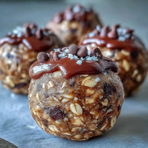 Homemade Banana Chocolate Chip Energy Balls displayed on a white plate, showcasing a healthy, no-bake snack for busy days.