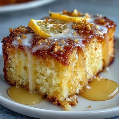 Moist lemon drizzle loaf cake with a tangy glaze and bright citrus zest on top, perfect for spring baking and afternoon tea.