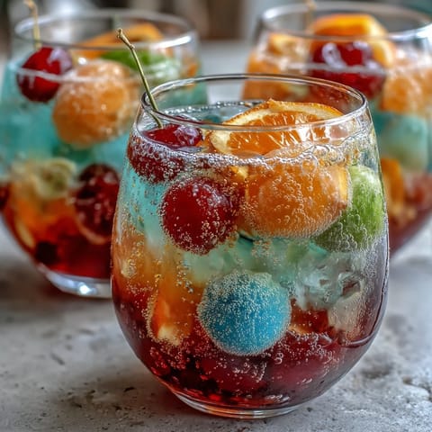 A vibrant punch bowl filled with rainbow sherbet and lemon-lime soda, perfect for graduation parties.