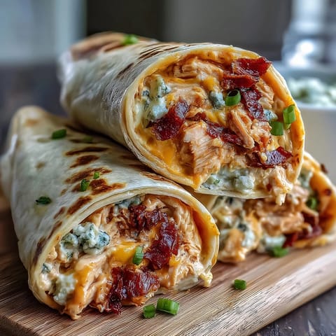 Buffalo Chicken Cream Cheese Pinwheel Wraps with creamy filling and vibrant green onions rolled in soft tortillas for a party-ready appetizer.