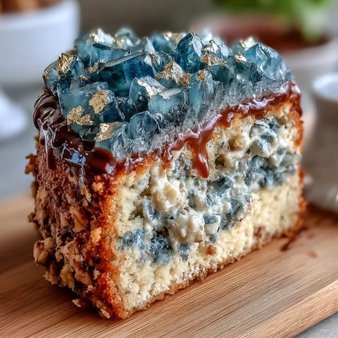 Elegant teal and gold geode graduation cake with shimmering sugar crystals and metallic gold accents, perfect for honoring a graduate's achievement.