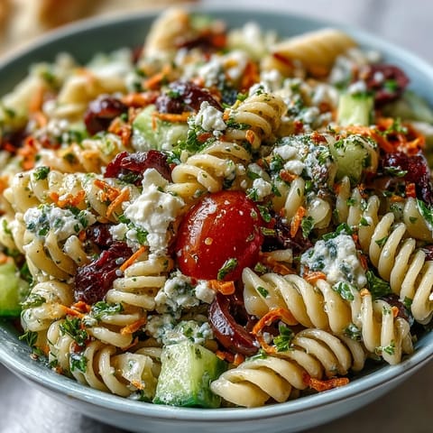 Colorful Memorial Day Pasta Salad bursting with fresh veggies and zesty Italian dressing.