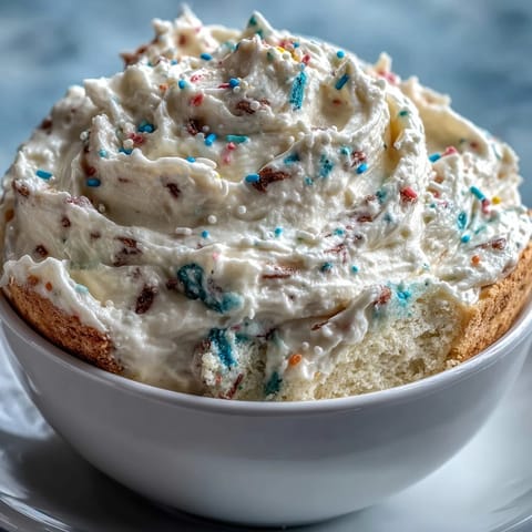 Generously decorated Spring Birthday Party Funfetti Dip Cake, ready to slice for celebrations.