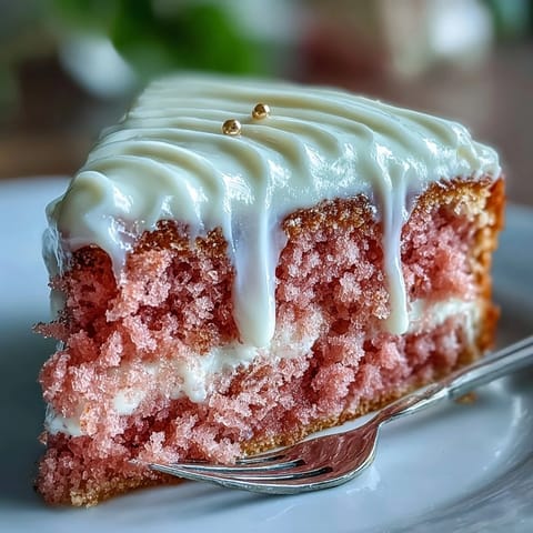 Decadent Rosé Velvet Cake, frosted and boasting a luxurious cascading gold glaze.