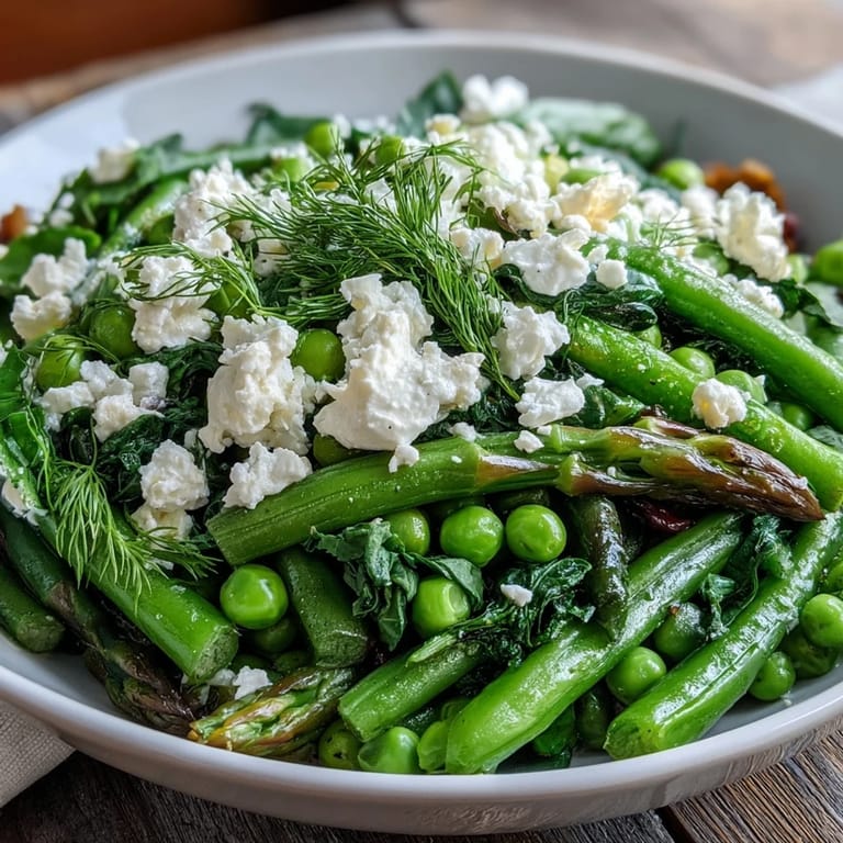 Colorful Spring Green Bowl with spinach and seeds, drizzled with zesty dressing.