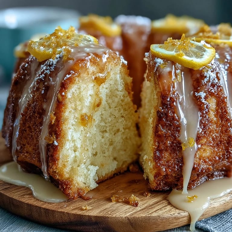 Moist Limoncello pound cake with a glossy lemon glaze and vibrant citrus zest.