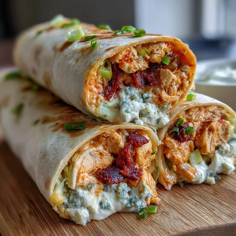 Creamy Buffalo Chicken Pinwheels wrapped in flour tortillas, combining tangy wing sauce and cheese for a bold, flavorful finger food.
