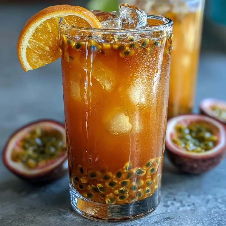 Bright Tropical Sunrise Mocktail, a refreshing blend of fruit juices and grenadine.