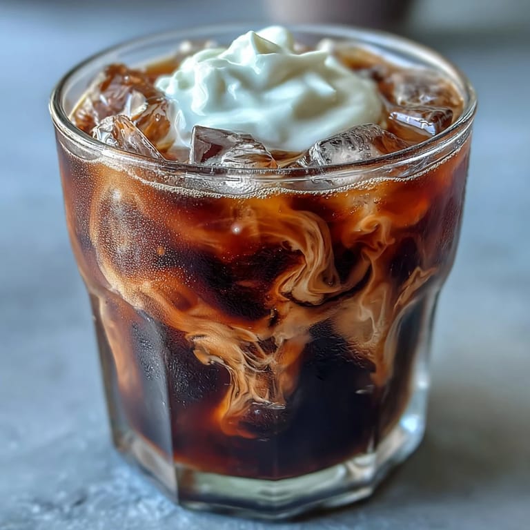 Enjoy this delicious Cold Brew Coffee with sweet cream on ice.