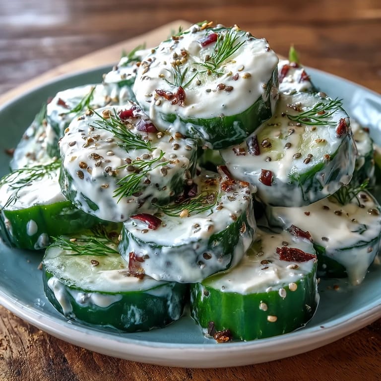Taste this viral cucumber salad, a cool bite with creamy dressing and bagel crunch.