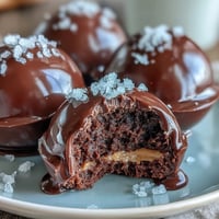 Dark chocolate peanut butter Easter eggs with sea salt, a homemade treat with creamy filling and rich coating.