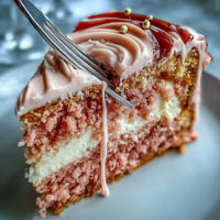 Elegant pink Rosé Velvet Cake adorned with shimmering edible gold drip.